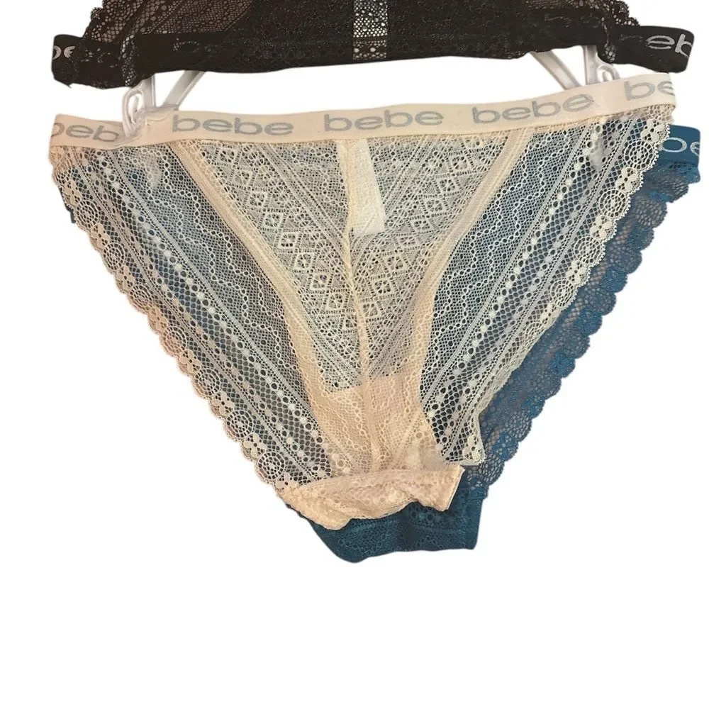 Bebe ‎ Lace Trim Bikini Panties